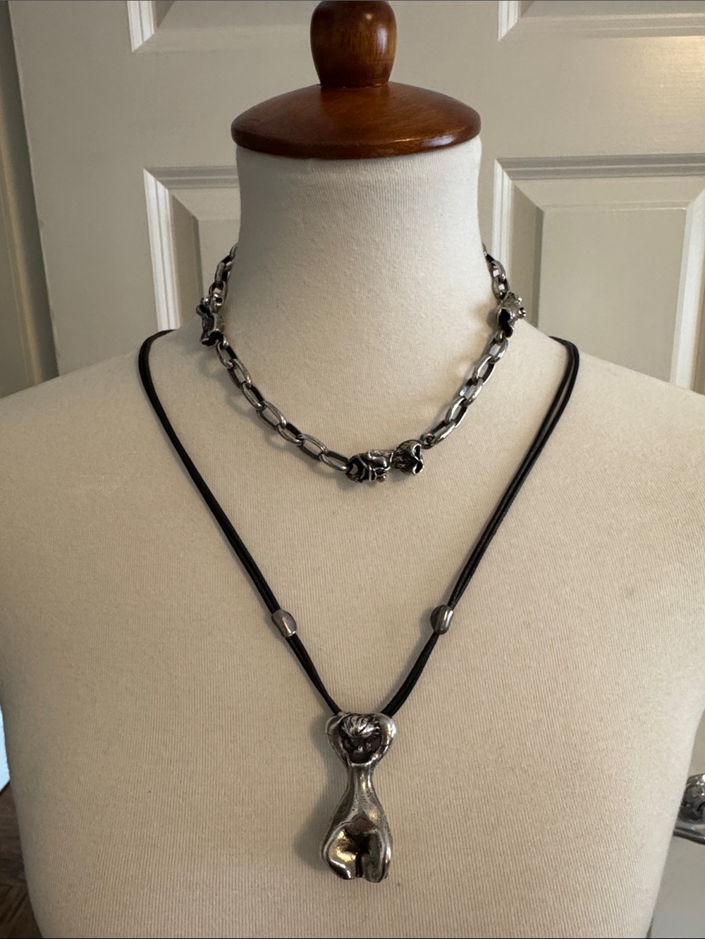 Two extraordinary substantial necklaces. SS necklaces solid silver amazing DEAL